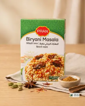 A packet of Pran Biryani Masala